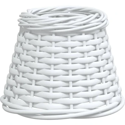 Afbeelding van Plafondlampenkap Ø15x12 cm wicker wit