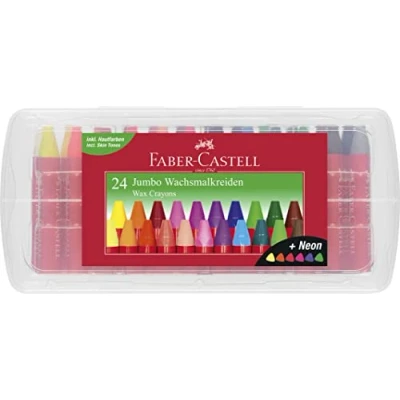 Image de FABER CASTELL Craies triangulaires à la cire Jumbo, étui 24