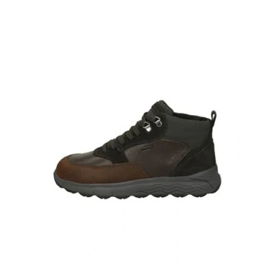 Afbeelding van Geox Spherica Sneakers laag, Heren, Maat: 42, Dark brown Leer en textiel