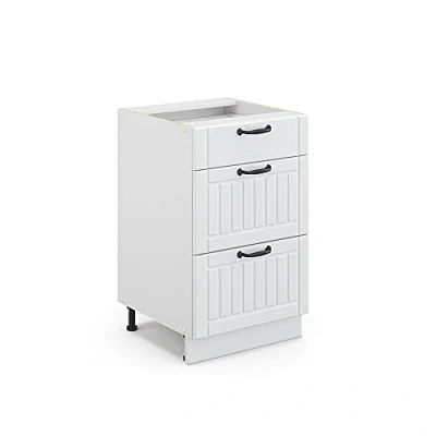 Afbeelding van Vicco Keukenonderkast Fame Line, Wit Landhuis/Wit, 50 cm zonder werkblad