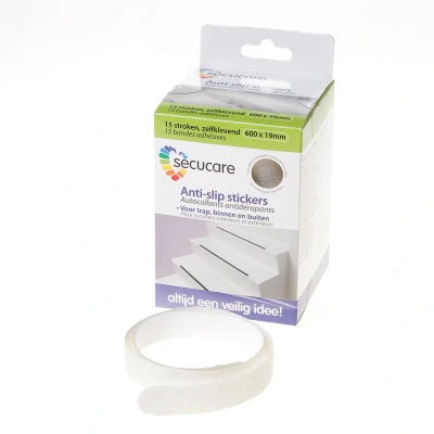 Afbeelding van Secucare anti slip sticker langwerpig voor binnen buiten 15 stuks, transparant