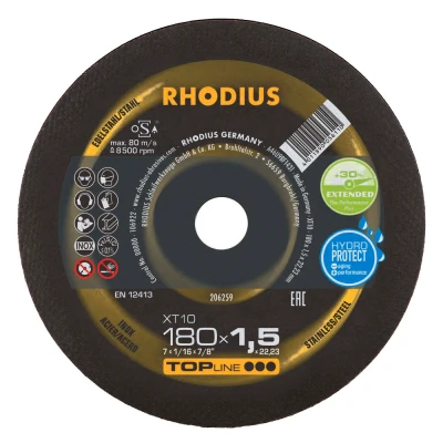 Afbeelding van RHODIUS XT10 DOORSLIJPSCHIJVEN 180 X 1,5 MM, 25 STUKS