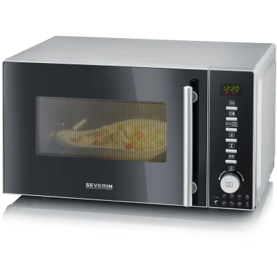 Afbeelding van Severin MW 7773 Magnetron Zwart/zilver 800 W Heteluchtfunctie, Grillfunctie