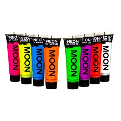 Afbeelding van Moon Glow 8 stuks fluorescerende haargel, tijdelijke uv kleuring, 20 ml