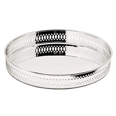 Afbeelding van EDZARD dienblad Coro, rond, verzilverd, aanslagbestendig, diameter 23 cm, hoogte 3,5 cm