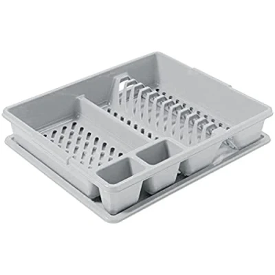 Afbeelding van CURVER Afdruiprek voor servies, 12 borden met dienblad, 45 x 38 8,8 cm, grijs
