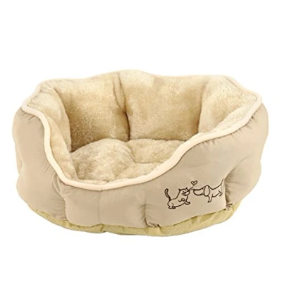 Afbeelding van Dehner Sammy lievelingsbed voor hond en kat, ovaal, ca. 45 x 40 14 cm, polyester, beige