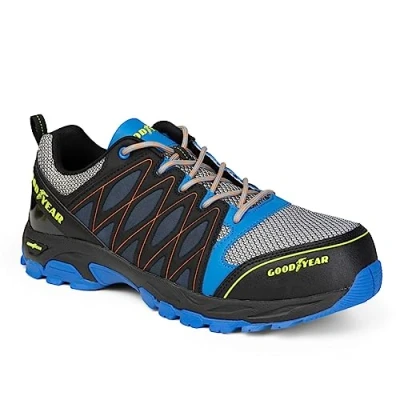 Afbeelding van Goodyear S1P SRA HRO veiligheidsschoenen voor heren, metaalvrij, blauw/zwart, 44 EU