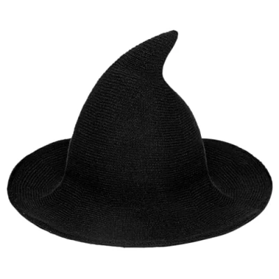 Afbeelding van Spooktacular Creations heksenhoed van wol voor Halloween, dames, zwarte party, cosplay, Halloween heksenkostuum accessoire en dagelijks gebruik