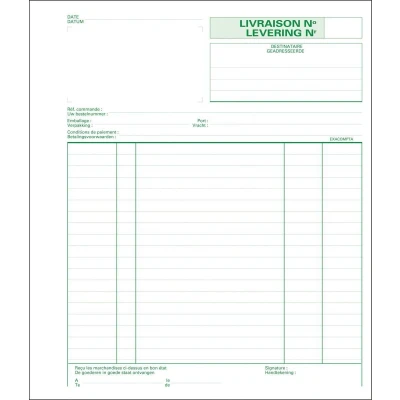 Afbeelding van Exacompta Leveringen, Ft 21 X 18 Cm, Dupli (50 2 Vel), Tweetalig (nl/fr) Bedrijfsformulieren