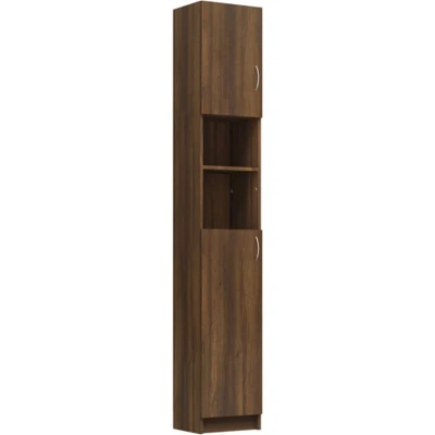 Afbeelding van Badkamerkast 32x25,5x190 cm bewerkt hout bruineikenkleurig