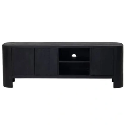 Afbeelding van Giga Meubel Tv Zwart Mangohout 160x40x55cm Mitchel