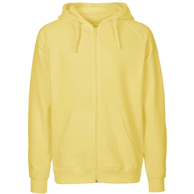 Afbeelding van Fairtrade Men&#039;s Zip Hoodie met capuchon Dusty Yellow S