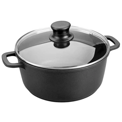 Image de Faitout 24 cm avec couvercle Lacor Noir Fonte Aluminium