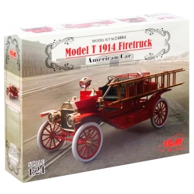Afbeelding van 1:24 ICM 24004 Model T 1914 Firetruck American Car Plastic Modelbouwpakket