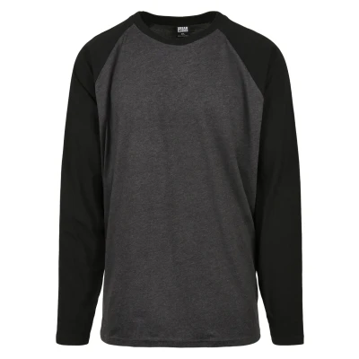 Afbeelding van Urban Classics Raglan Contrast LS Longsleeve, Heren, Maat: XL, Charcoal/black