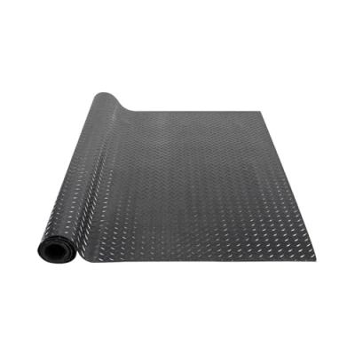 Image de VEVOR Tapis de Sol Garage 1236x2465 mm Rouleau Revêtement en Caoutchouc SBR Motif 3D Épaisseur 3 Étanche Facile à Nettoyer pour Protection sous Voitures, Garage, Salle Sport, Noir