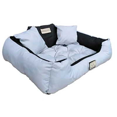 Afbeelding van KingDog Hondenmand Katten en Hondenbed Buitenmaat 75 x 65 Maat M Lichtgrijs