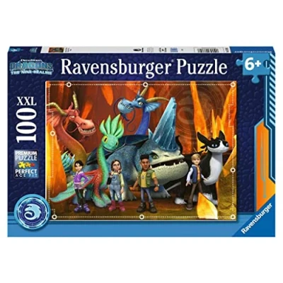 Image de Puzzle Ravensburger Dresseurs de dragon les neuf royaumes 100 pièces XXL