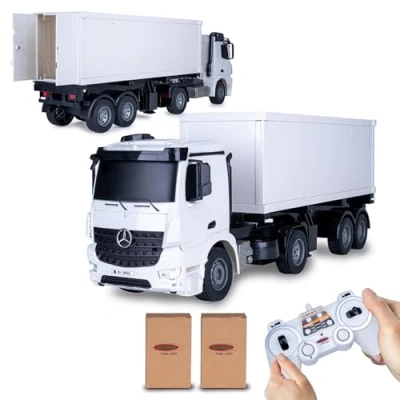 Afbeelding van Jamara RC Mercedes Benz Arocs containertruck 2,4 Ghz wit 1:20