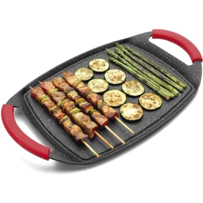 Afbeelding van Gladde Bodem Grillpan Antiaanbaklaag Inductie 36 x 23 cm