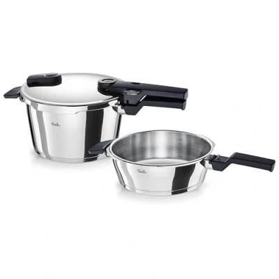 Afbeelding van Fissler Vitaquick Set van 3 snelkookpannen (1 snelkookpan 4,5 l en 1 drukpan 2,5 Ø 22 cm) inductie