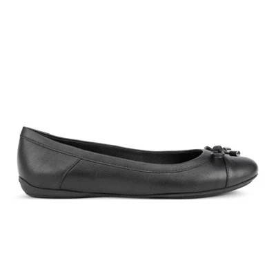 Afbeelding van Geox Charlene Ballerina&#039;s, Dames, Maat: 38, Black Leer en imitatieleer