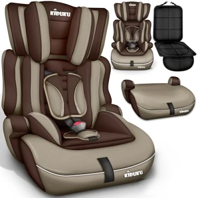 Afbeelding van KIDUKU® Autostoel voor kinderen, met groei, norm ECE R129/03, van 9 kg tot 36 (van 1 12 jaar), groep + 2 3 (bruin/beige)