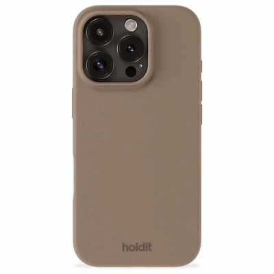 Afbeelding van Holdit Hoesje Geschikt voor iPhone 16 Pro Max Siliconen Silicone Case bruin