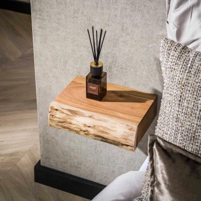 Afbeelding van Hardy nachtkastje zwevend acacia hout XS set van 2