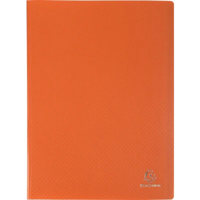 Afbeelding van Exacompta Ref. 88114E 1 zichtmap Opak van polypropyleen, mat en ondoorzichtig, met binnenzakken, glad, transparant, 100 hoezen 200 banden, A4 formaat, dekselkleur oranje