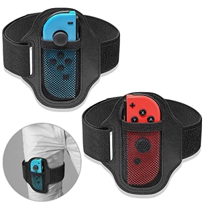 Afbeelding van HAOBIN 2 stuks beenriem voor switch, universele compatibel met Switch Ring Fit Adventure verstelbare elastische beenriemen