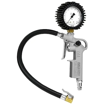 Afbeelding van GAV Pomppistool voor banden auto en vrachtwagen, van aluminium, met drukmeter, WIKA 63 mm, 60DT, gekalibreerd