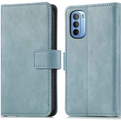 Afbeelding van iMoshion Hoesje Geschikt voor Motorola Moto G14 Met Pasjeshouder Luxe Bookcase Lichtblauw