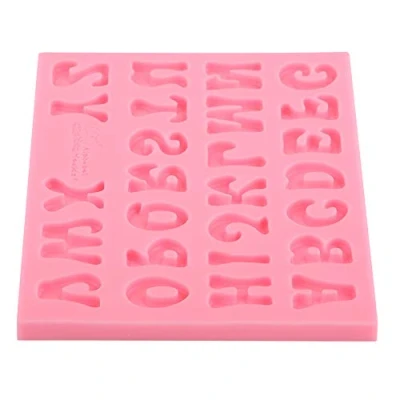 Afbeelding van Silikonvorm S¨¹?igkeitsvorm alfabet backkuchen chocolade 3D 26 buchstaben roze vorm