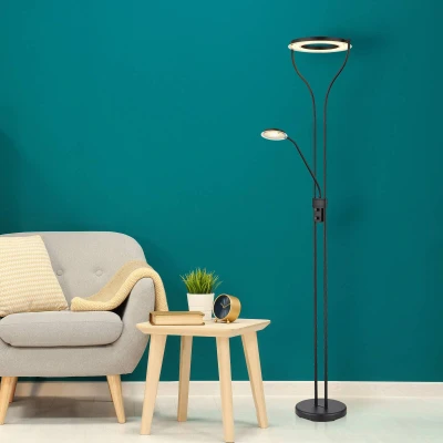 Afbeelding van Ebro LED uplighter met leeslamp, dimbaar
