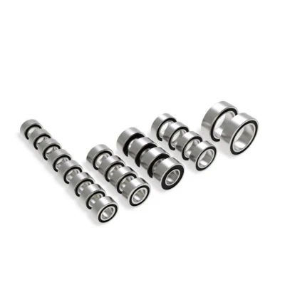 Afbeelding van Ball bearing set, black rubber sealed, complete (3x6x2.5mm (8), 5x8x2.5mm (4), 4x8x3mm 8x12x3.5mm (2), 3.5x7x2.5mm (4))