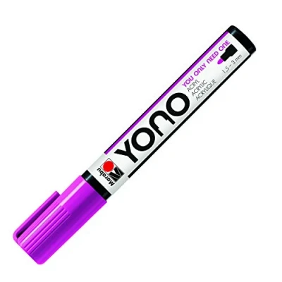 Afbeelding van Marabu YONO 12400103014 Allround Marker Magenta 014 acryl met Japanse ronde punt op waterbasis, lichtecht en waterdicht voor bijna alle ondergronden, 1,5 3 mm