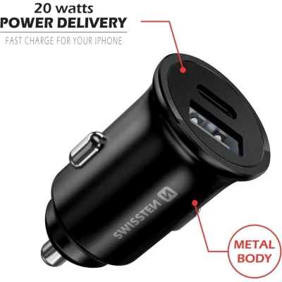 Afbeelding van Swissten Power Delivery Car Charger (30W) Black