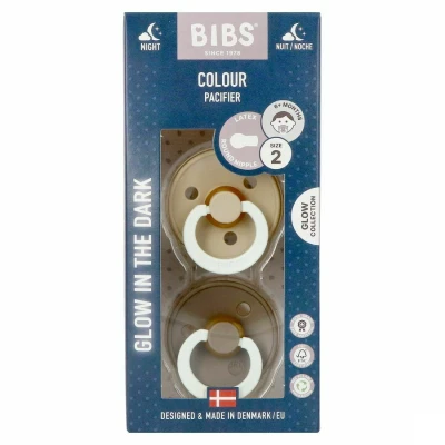 Image de Bibs 2 Sucette Duo Glow In Dark Vanilla/oak