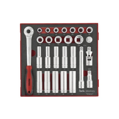 Afbeelding van TengTools TED1227 Doppenset Foam tray 1/2&quot; 10 24mm 27 delig