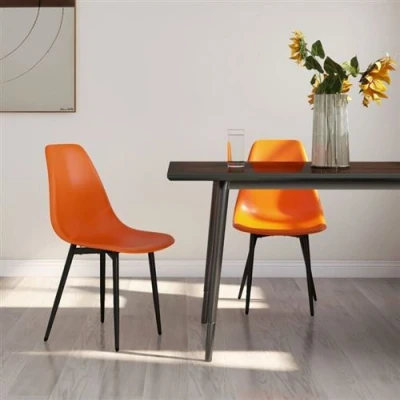 Afbeelding van vidaXL Eetkamerstoelen 2 st PP oranje