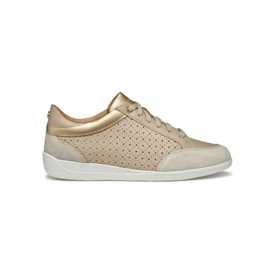 Afbeelding van Geox D Myria Sneakers laag, Dames, Maat: 38, Light taupe Leer/ synthetisch