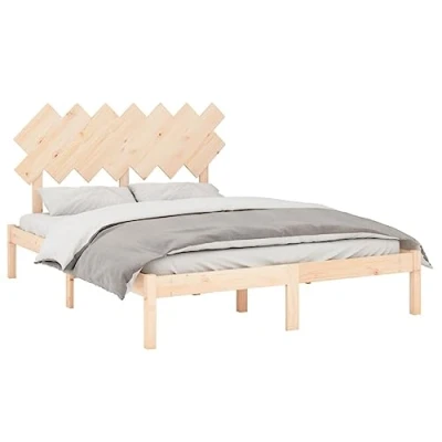 Image de vidaXL Cadre de lit sans matelas 140x190 cm bois massif3104848