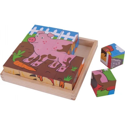 Afbeelding van Houten Blokpuzzel Boerderijdieren Afmeting artikel: 18 x 4 cm