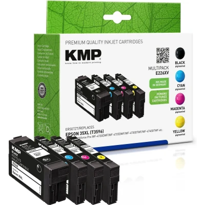 Afbeelding van KMP Inktcartridge vervangt Epson 35XL, T3596, T3591, T3592, T3593, T3594 Compatibel Combipack Zwart, cyaan, magenta, geel E226XV 1638,4005