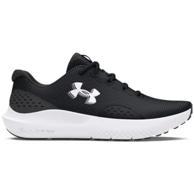 Afbeelding van Under Armour UA Charged Surge 4 voor heren, responsieve loopschoenen mannen, lichte en ademende sportschoenen, heren sneakers met uitstekende demping, zwart.