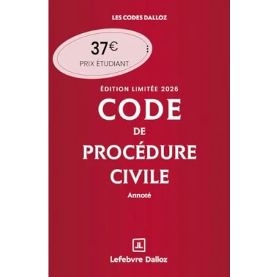 Afbeelding van CODE DE PROCEDURE CIVILE 2026 ANNOTE (ED.LIMITEE)