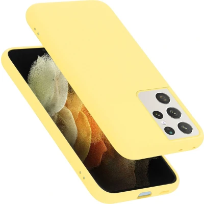 Afbeelding van Cadorabo Hoesje geschikt voor Samsung Galaxy S21 ULTRA in LIQUID GEEL Beschermhoes gemaakt van flexibel TPU silicone Case Cover