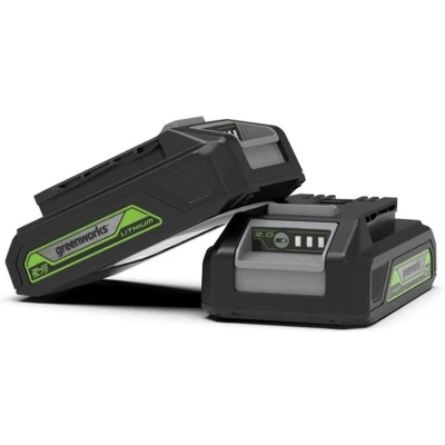 Afbeelding van Greenworks Accu 24 Volt 2.0 Ah Zwart Laadtijd: 60 min Li ion Laadindicator Geschikt voor alle Accumachines van